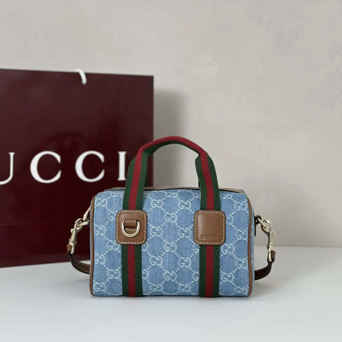 Gucci Monogram Denim Top Handle Bag image 1