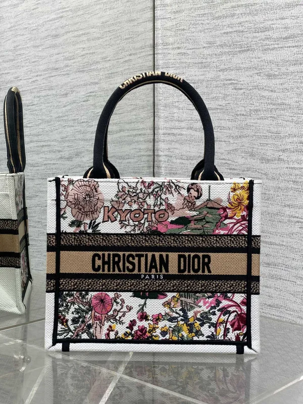 Dior Floral Embroidered Tote Bag image 1