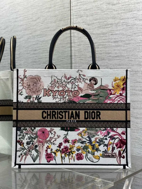 Dior Kyoto Floral Embroidered Tote Bag image 1