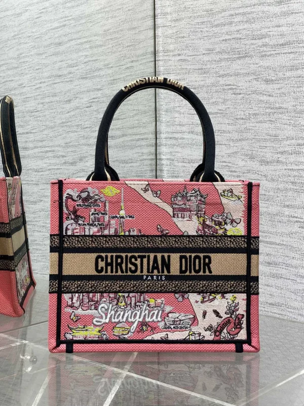 Dior Shanghai Print Embroidered Tote Bag image 1