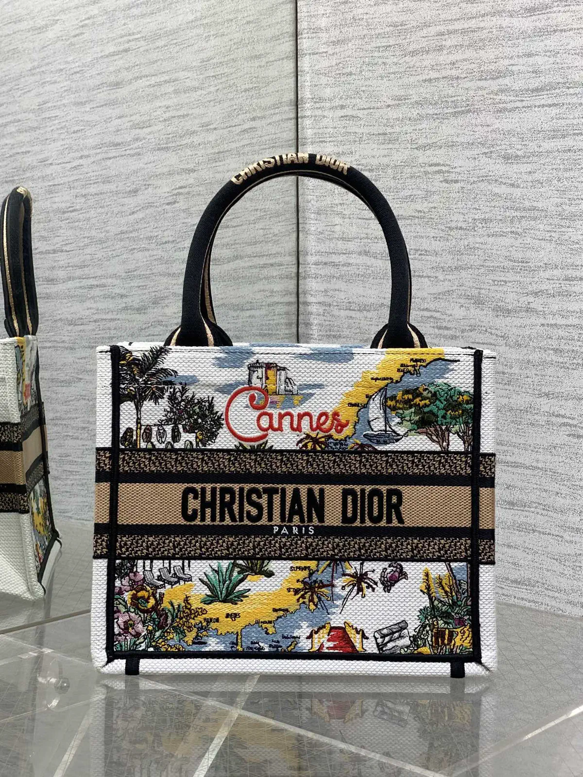 Dior Cannes Embroidered Tote Bag image 1