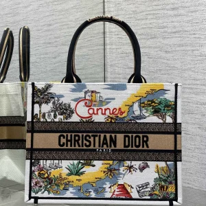 Dior Cannes Embroidered Tote Bag image 1