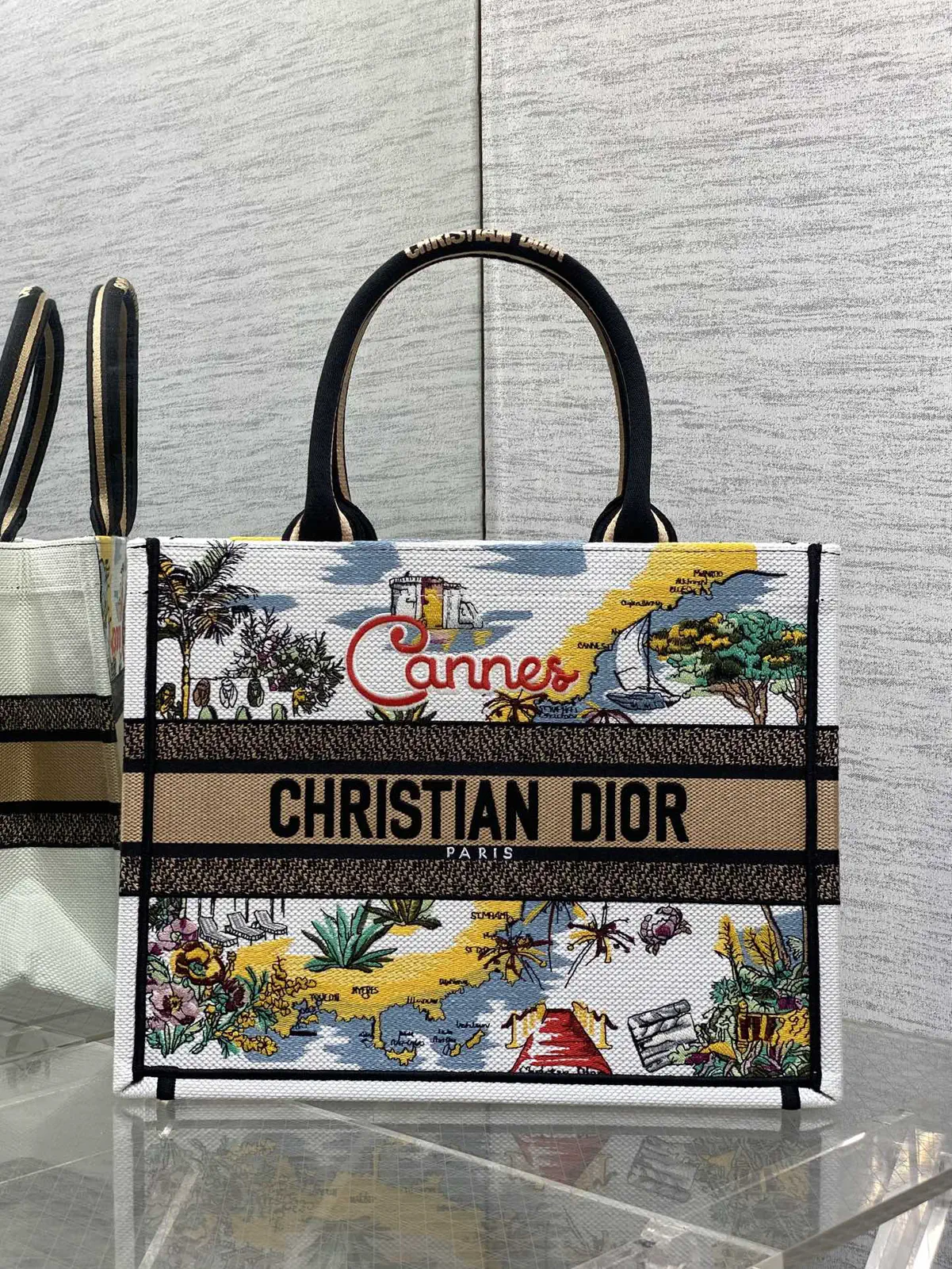 Dior Cannes Embroidered Tote Bag image 1