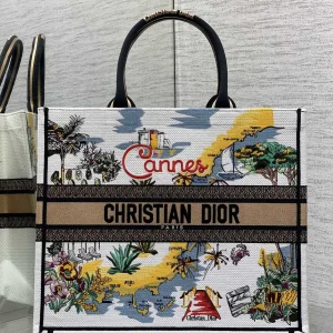 Dior Cannes Embroidered Tote Bag image 1