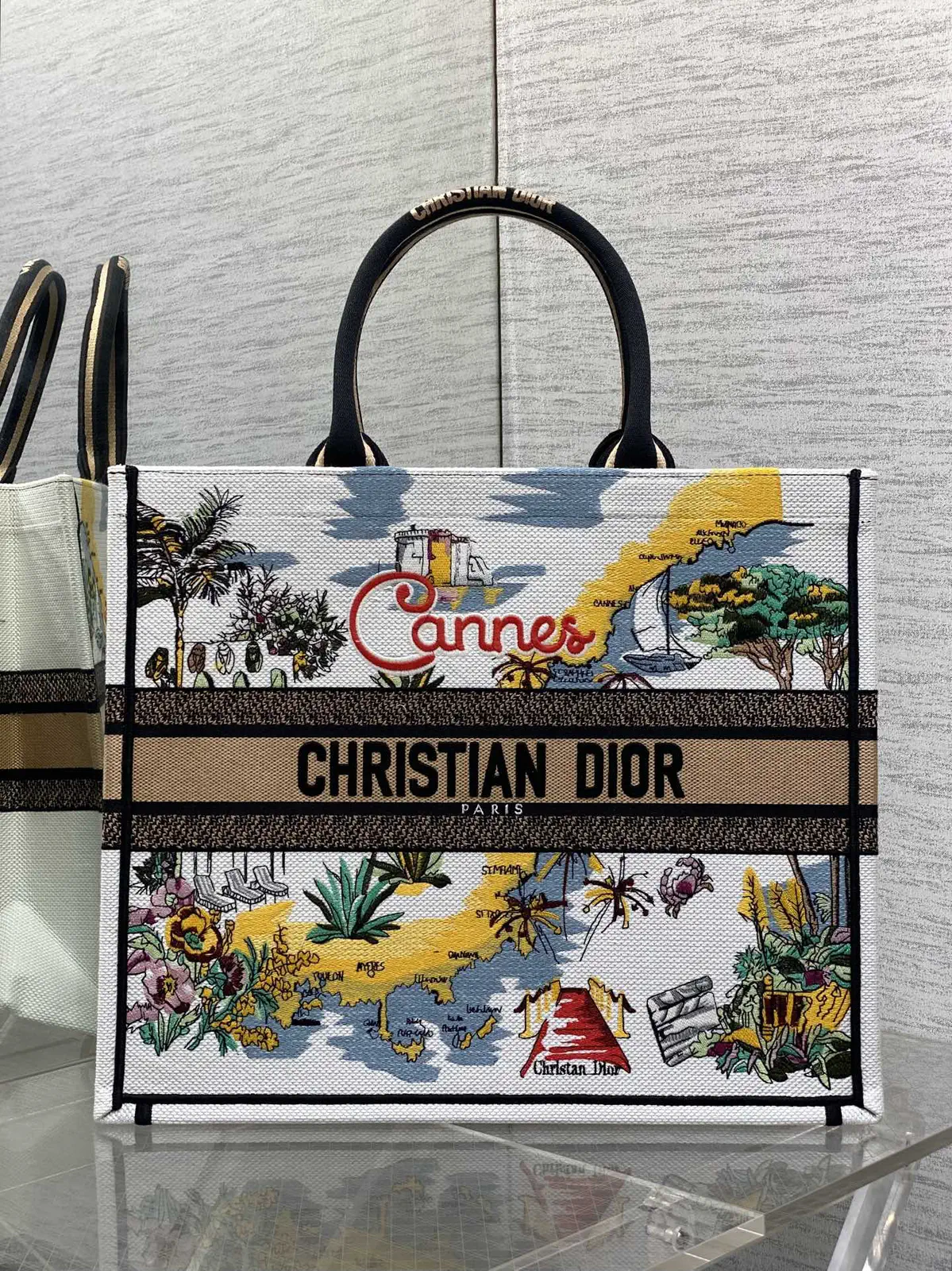 Dior Cannes Embroidered Tote Bag image 1