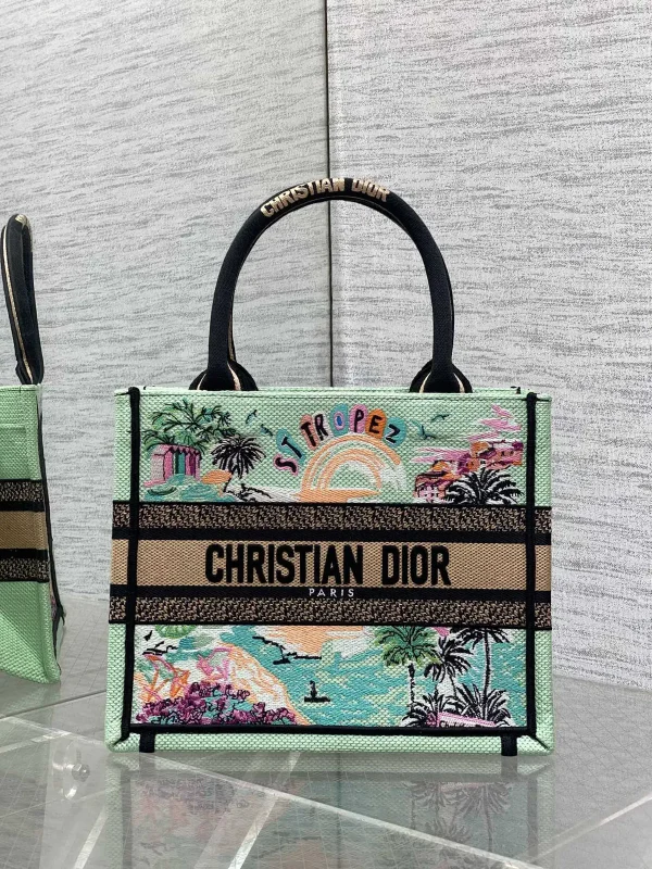 Dior St. Tropez Embroidered Tote Bag image 1