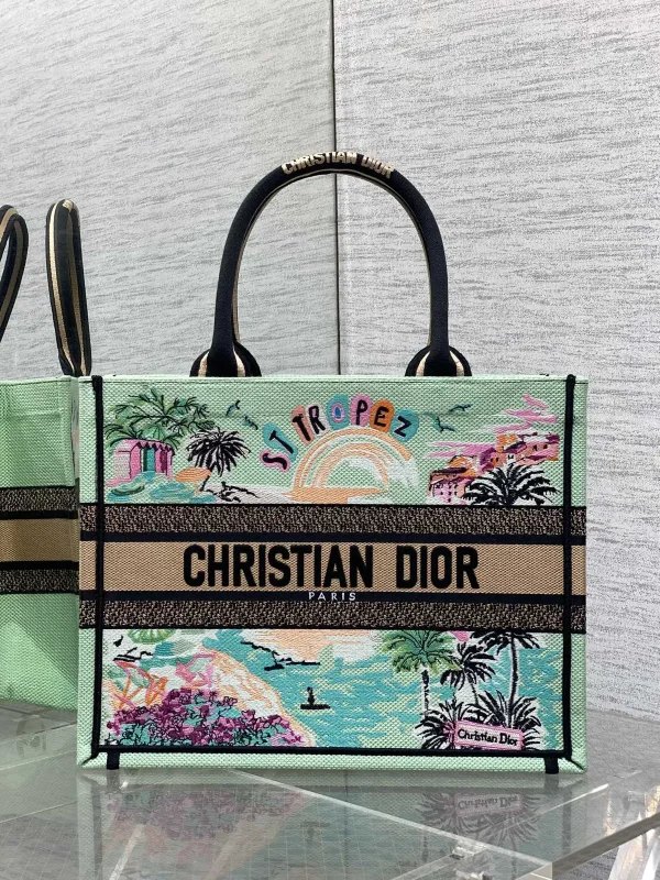Dior St. Tropez Embroidered Tote Bag image 1