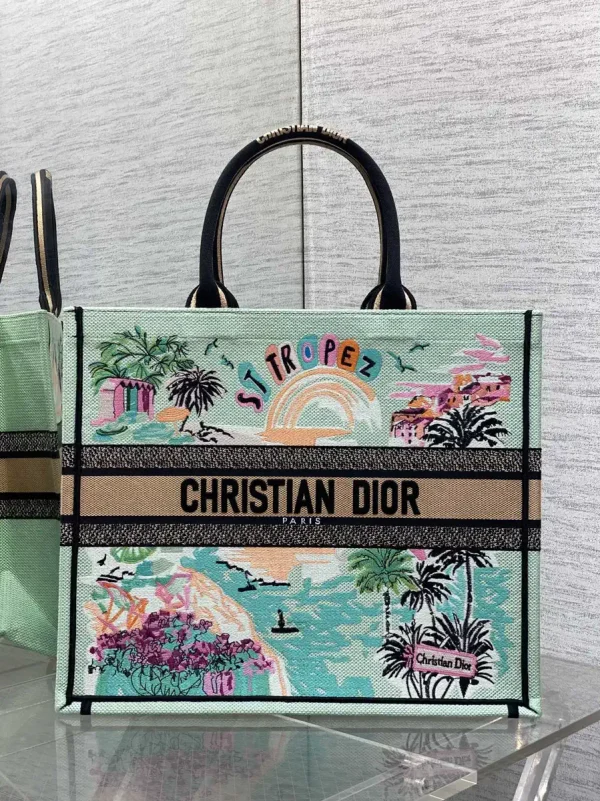 Dior St. Tropez Embroidered Tote Bag image 1