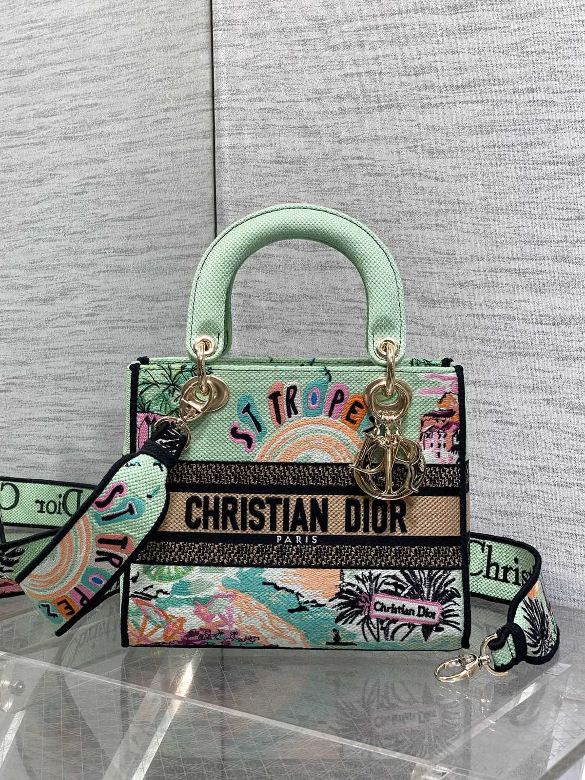 Dior Embroidered Top Handle Bag image 1