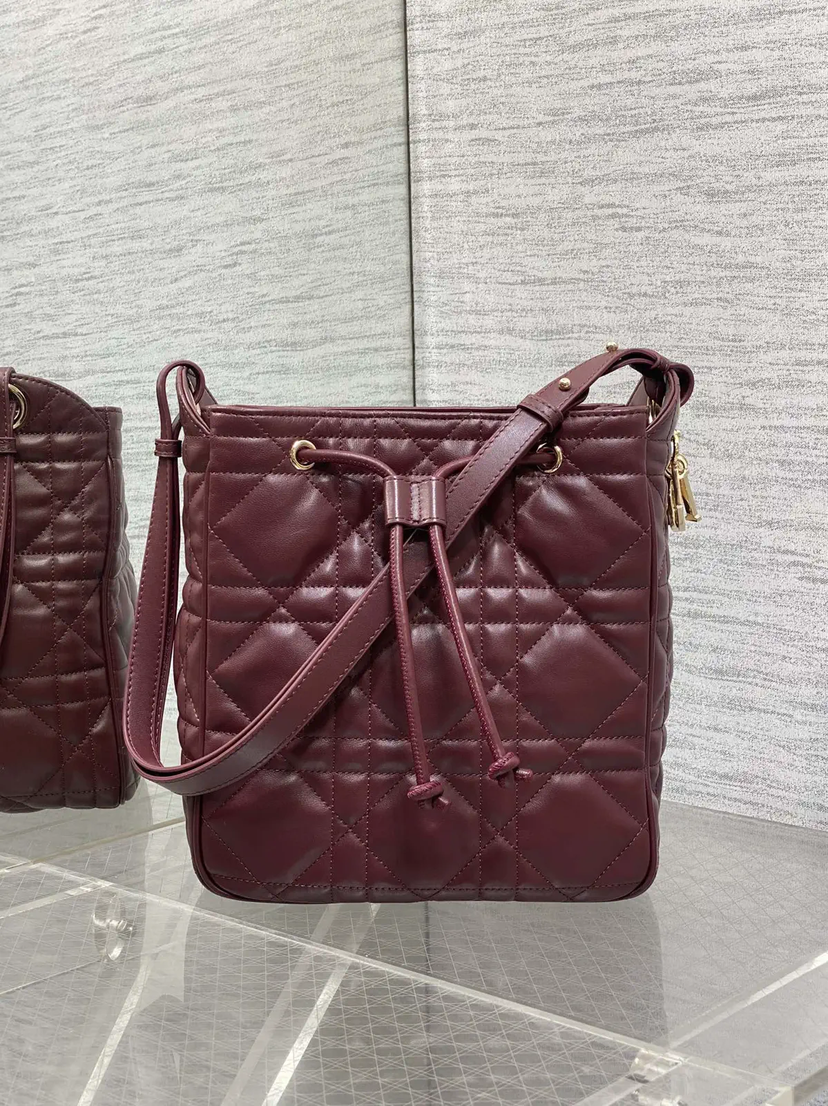 Dior Quilted Drawstring Bucket Bag image 1