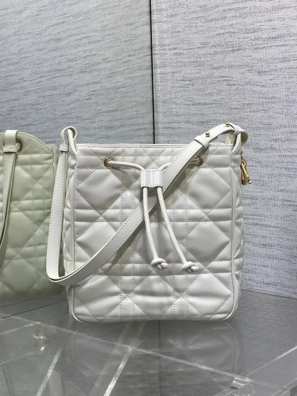 Dior White Quilted Bucket Bag image 1