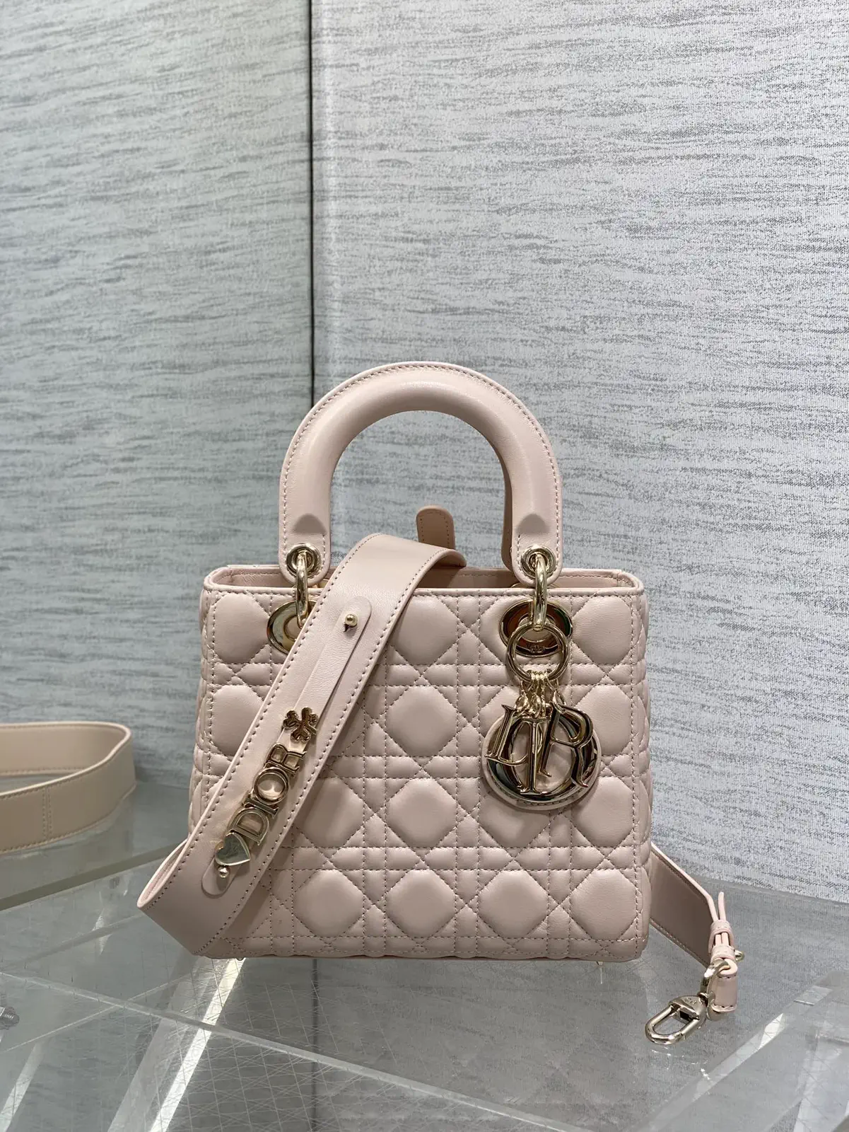 Dior Quilted Top Handle Bag with Detachable Shoulder Strap image 1
