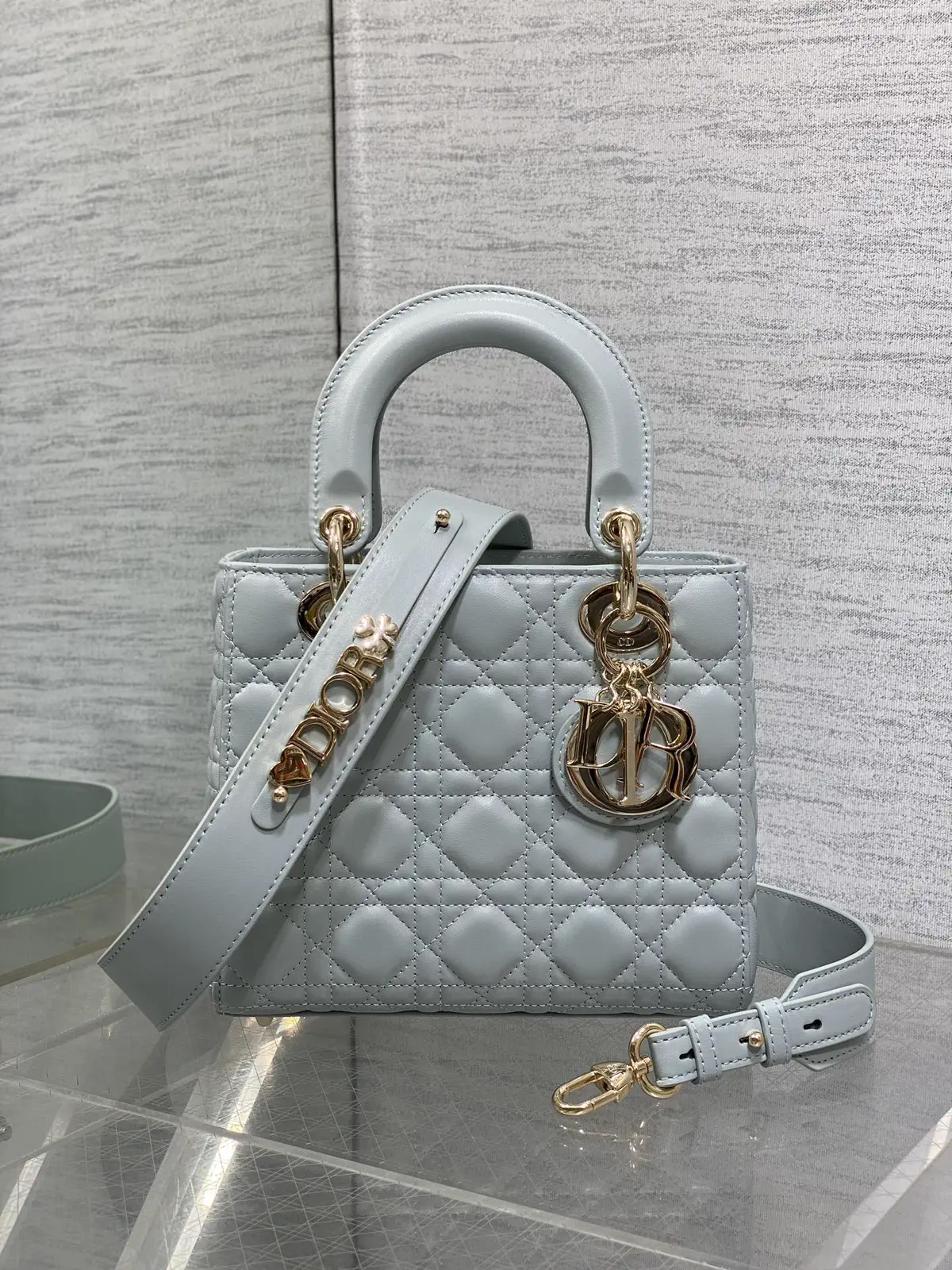 Dior Quilted Top Handle Bag with Detachable Shoulder Strap image 1
