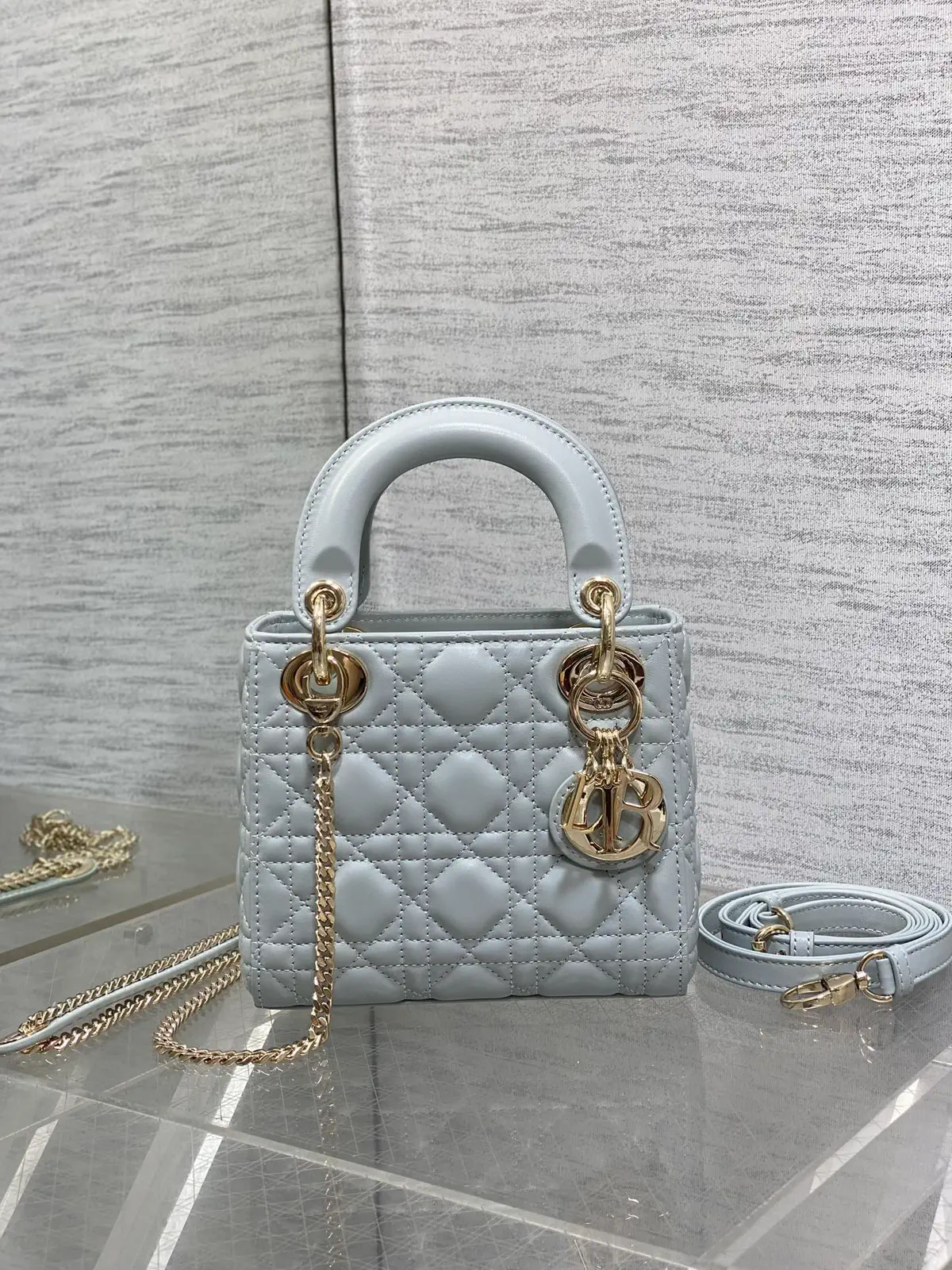 Dior Quilted Mini Lady Top Handle Bag image 1