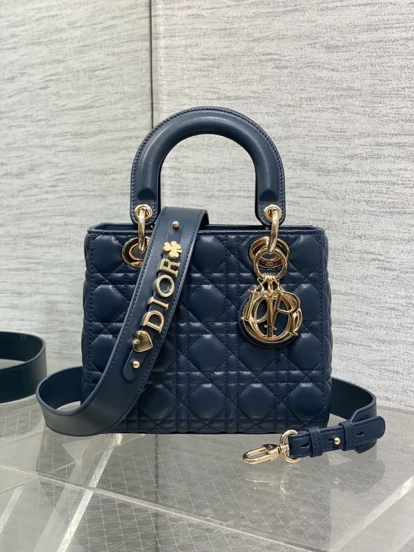 Dior Quilted Top Handle Bag with Decorative Shoulder Strap image 1