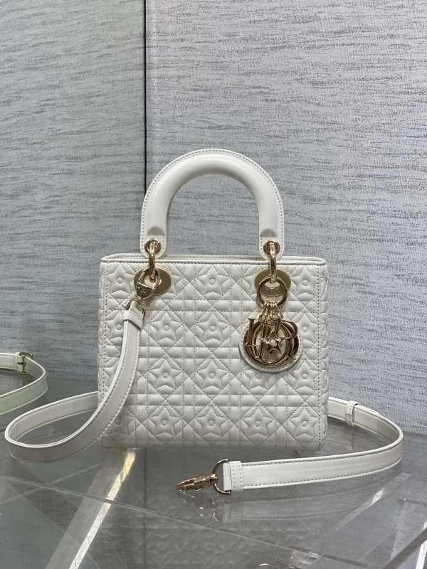 Dior White Quilted Top Handle Bag image 1