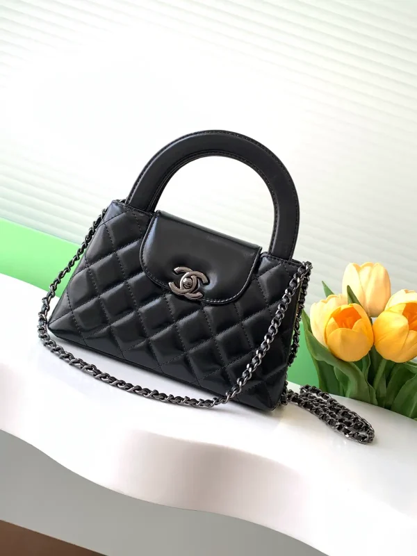 Chanel Quilted Top Handle Bag with Chain Strap image 1