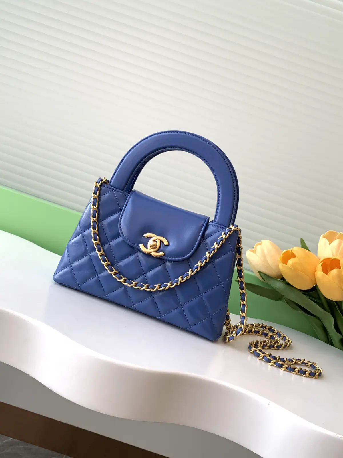 Chanel Quilted Top Handle Bag with Chain Strap image 1