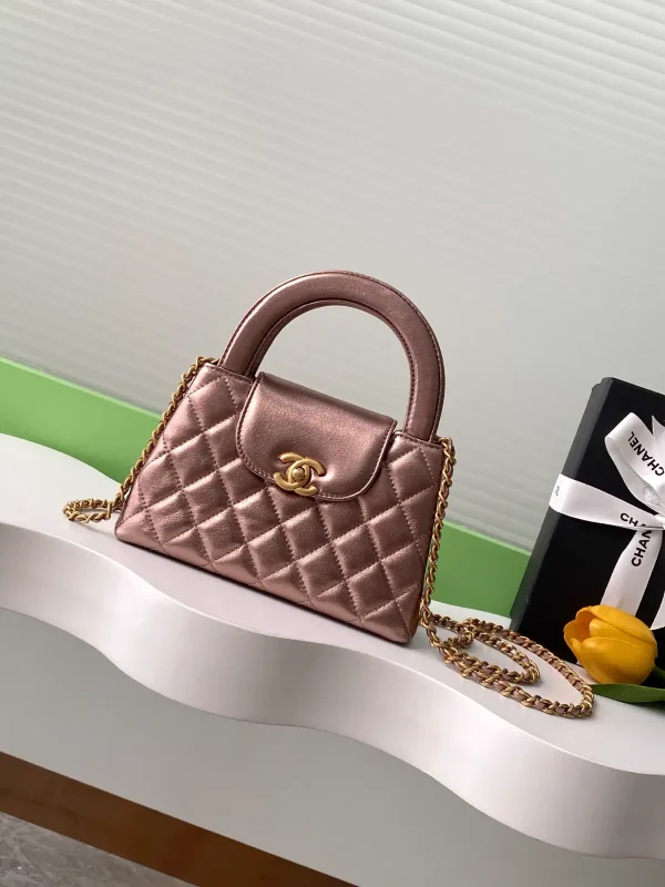 Chanel Quilted Top Handle Bag with Chain Strap image 1