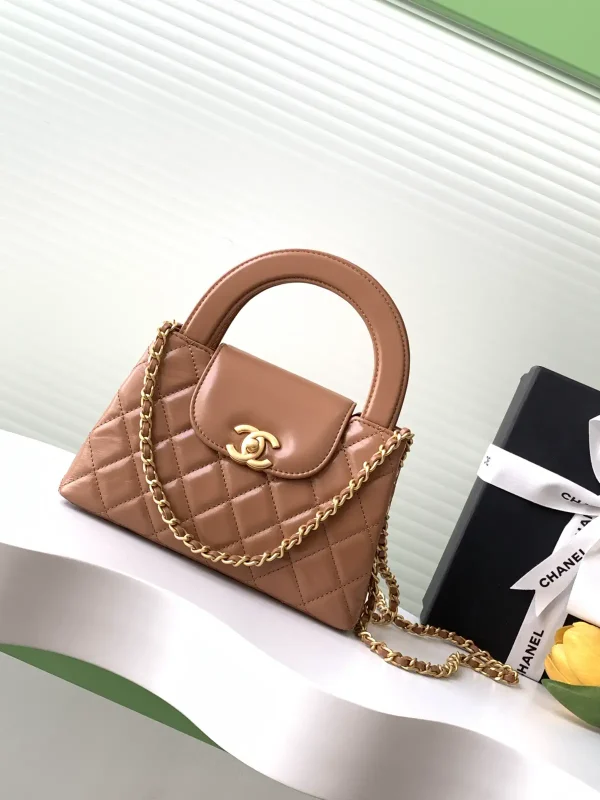 Chanel Quilted Kelly Top Handle Bag with Chain Strap image 1
