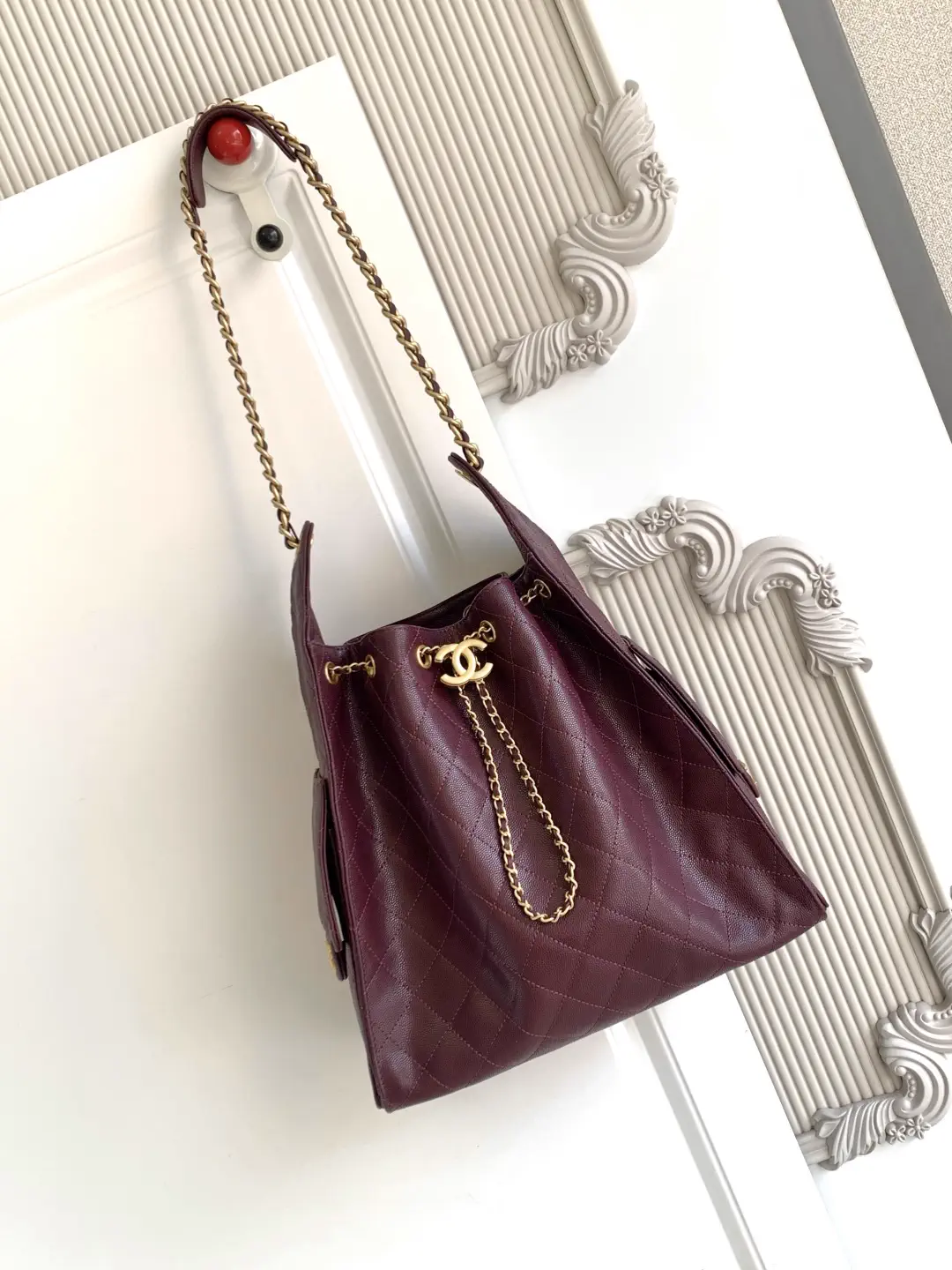 Chanel Quilted Drawstring Bucket Bag image 1