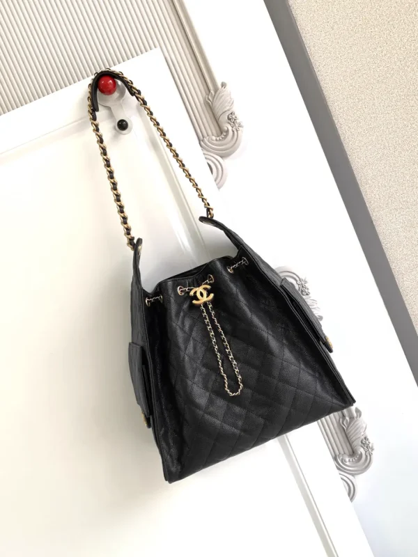 Chanel Quilted Drawstring Bucket Bag image 1