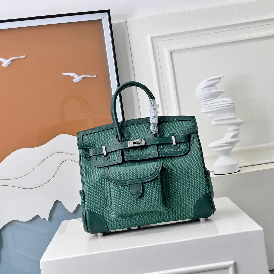 Hermès Dark Green Top Handle Bag image 1