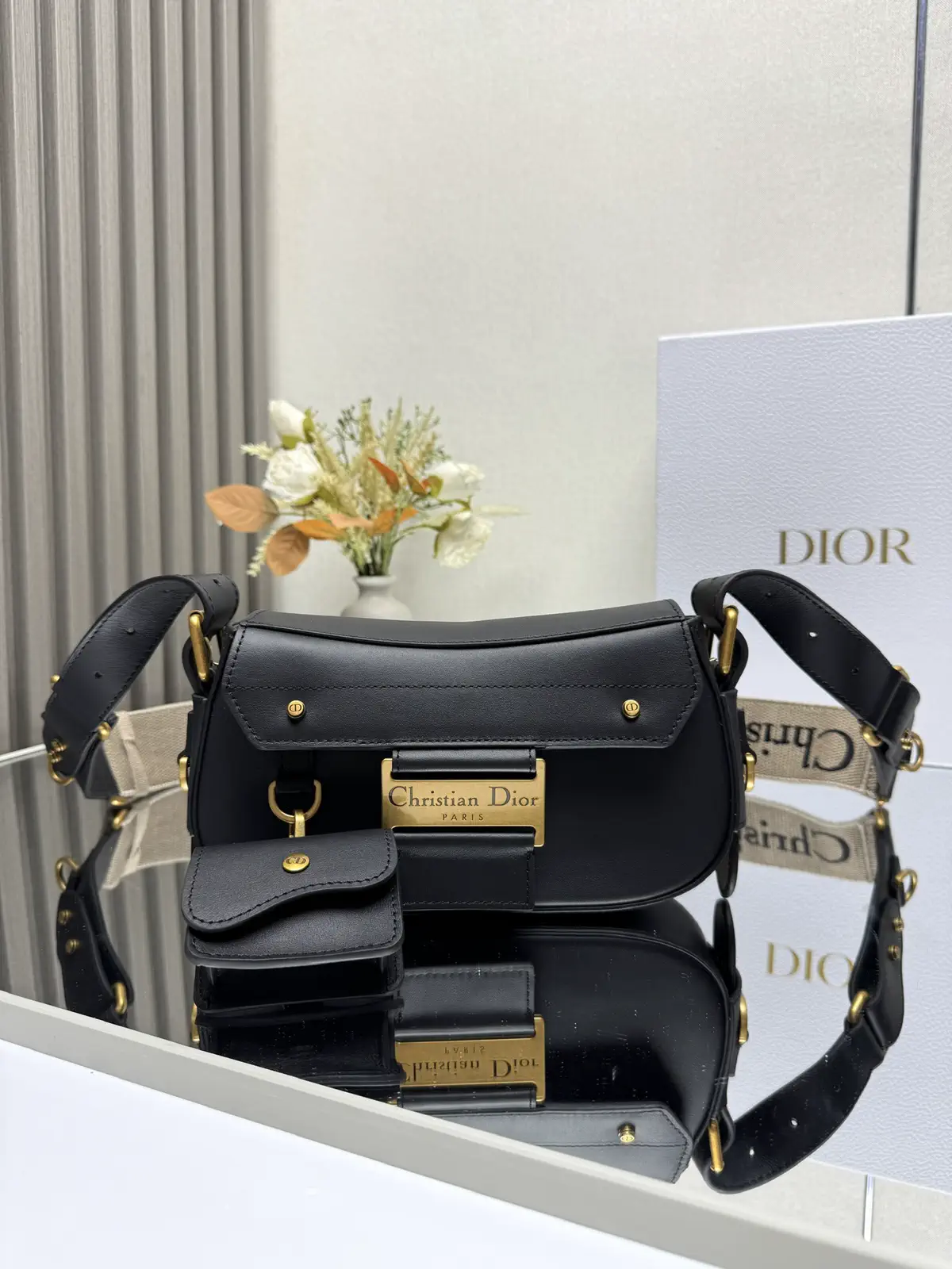Dior Black Smooth Calfskin Streetchic Bag with Detachable Pouch image 1