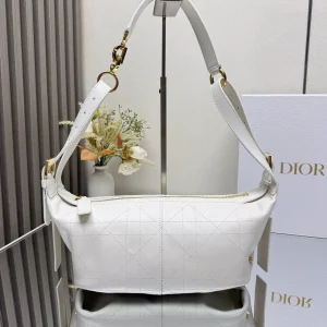 Dior White Quilted Leather Shoulder Bag image 1