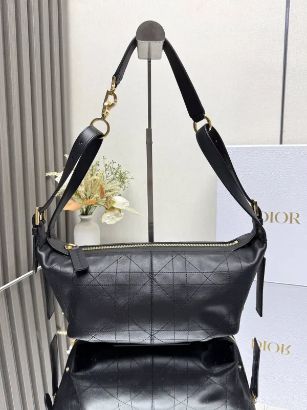 Dior Black Quilted Leather D-Journey Shoulder Bag image 1