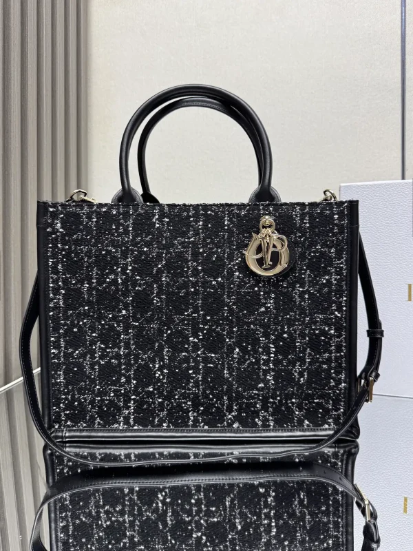 Dior Black Tweed Book Tote Bag image 1
