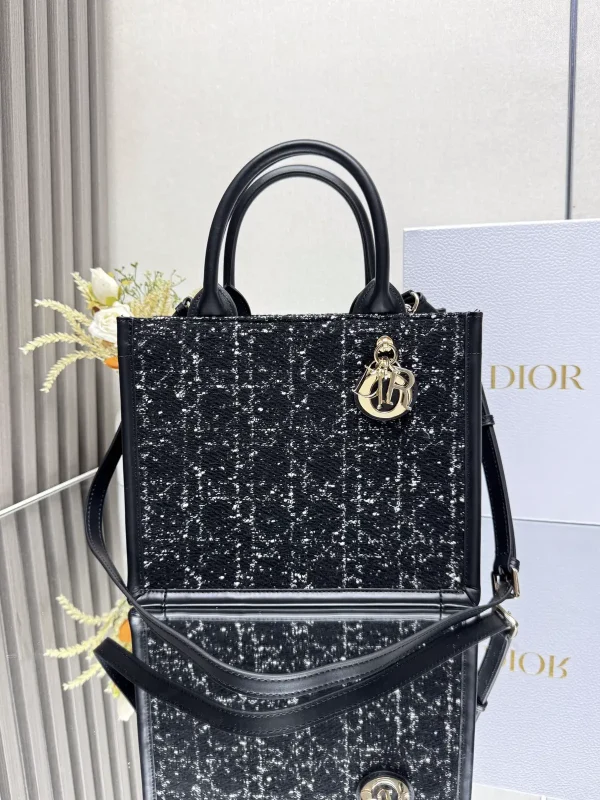 Dior Black Tweed Book Tote Bag image 1