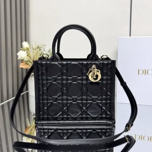 Dior Black Quilted Book Tote Bag image 1