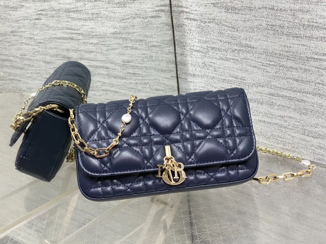 Dior Quilted Pearl Chain Shoulder Bag image 1