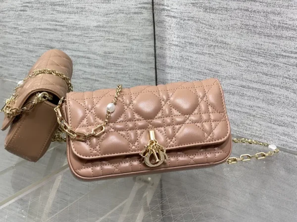 Dior Quilted Pearl Chain Shoulder Bag image 1