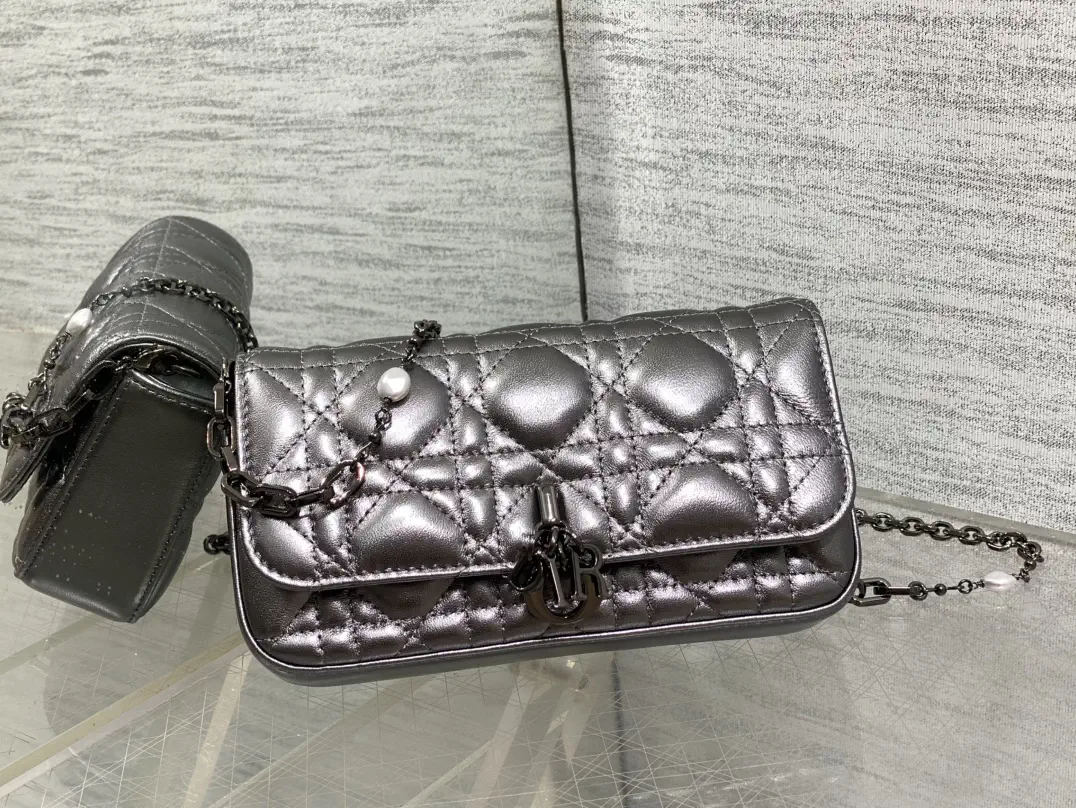 Dior Quilted Pearl Chain Crossbody Bag image 1