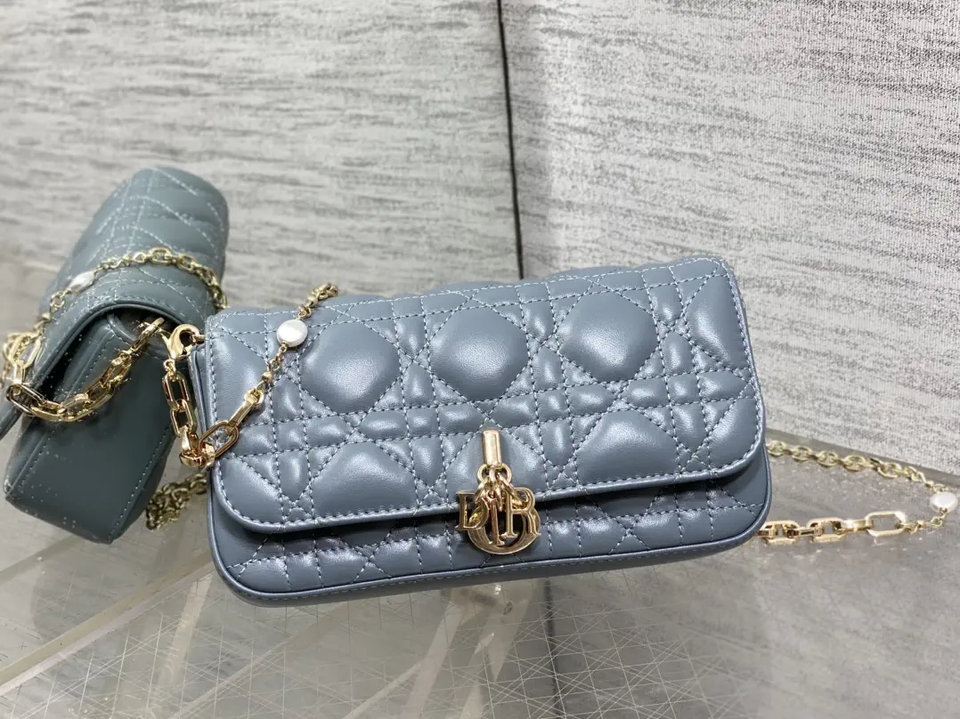 Dior Quilted Pearl Chain Shoulder Bag image 1