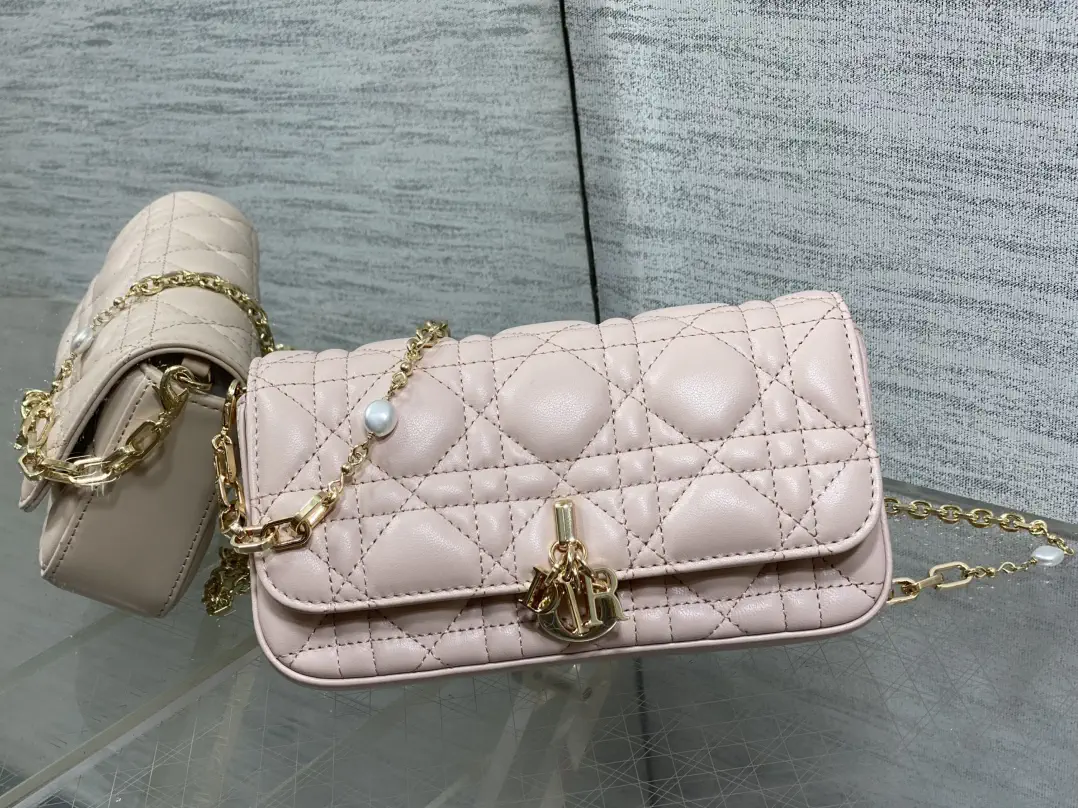 Dior Quilted Pearl Chain Shoulder Bag image 1