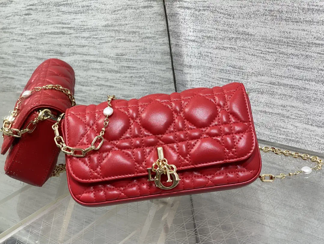 Dior Quilted Pearl Chain Shoulder Bag image 1