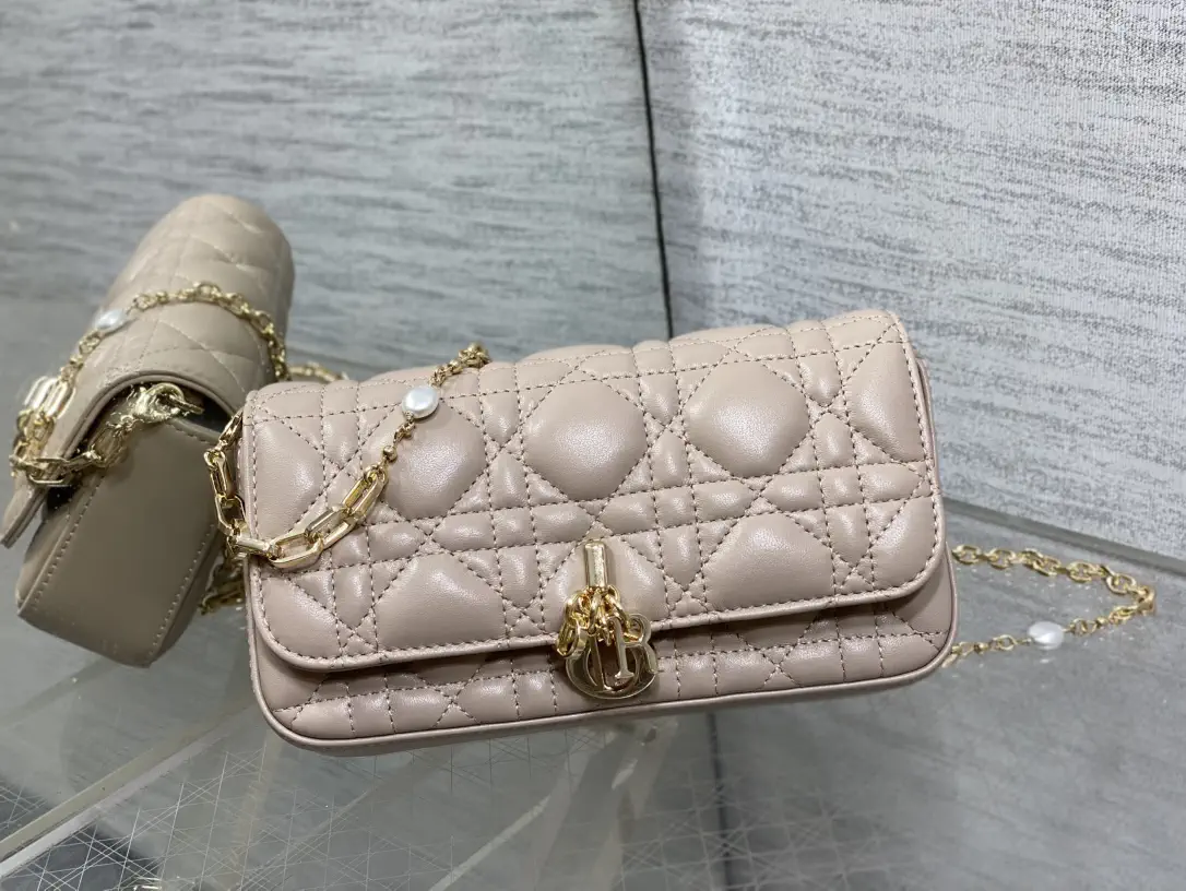 Dior Quilted Pearl Chain Crossbody Bag image 1