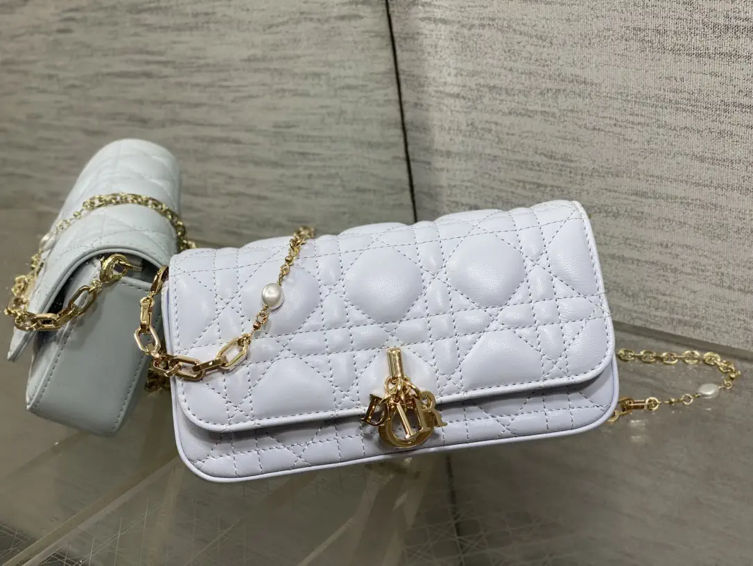 Dior Quilted Pearl Chain Crossbody Bag image 1