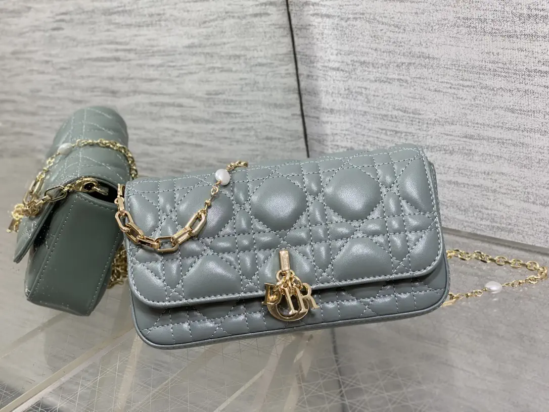Dior Quilted Pearl Chain Crossbody Bag image 1
