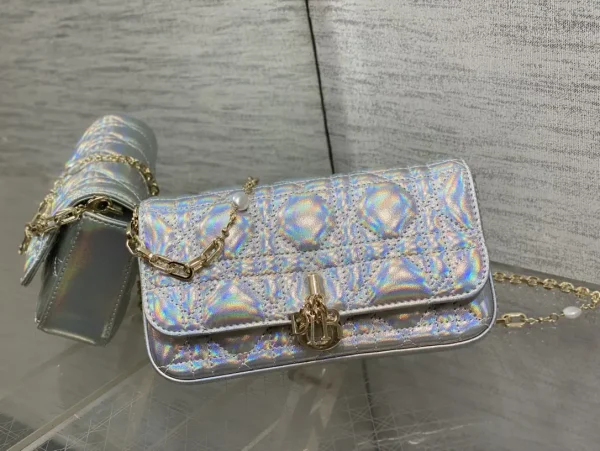 Dior Iridescent Quilted Pearl Chain Crossbody Bag image 1