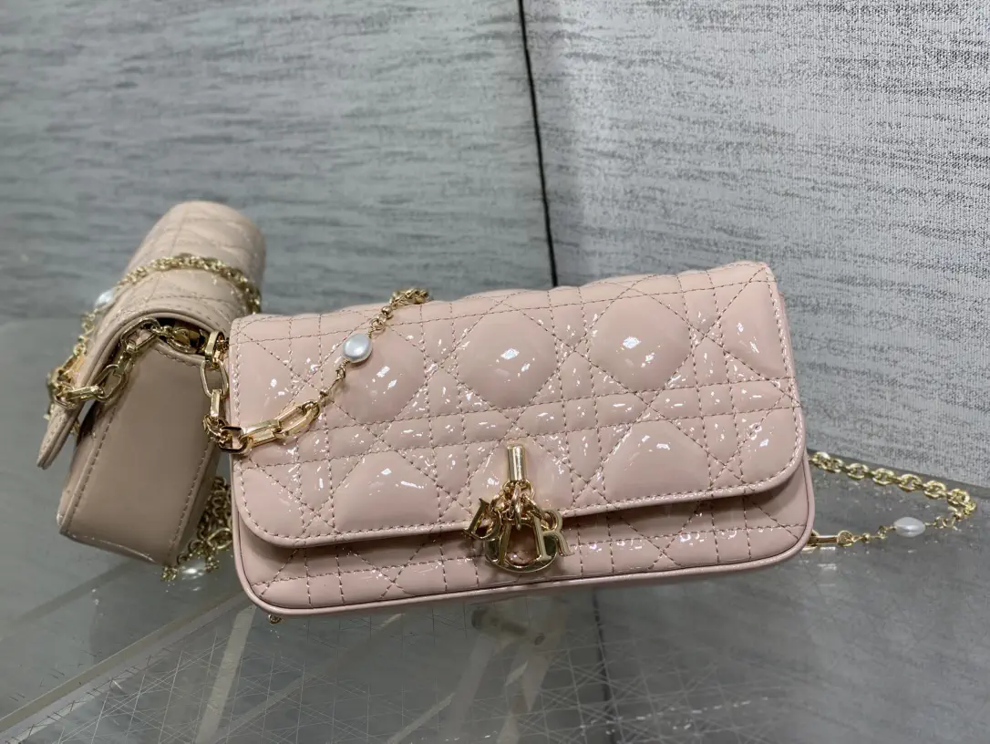 Dior Quilted Pearl Chain Crossbody Bag image 1