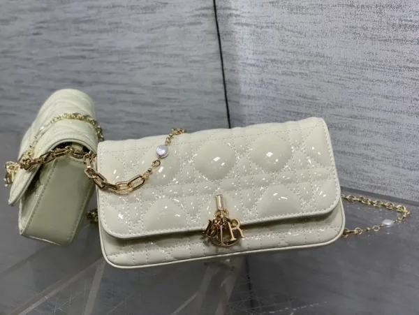 Dior Quilted Pearl Chain Crossbody Bag image 1