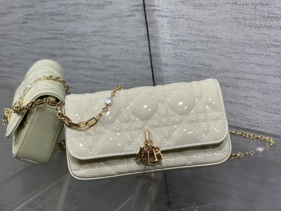 Dior Quilted Pearl Chain Crossbody Bag image 1