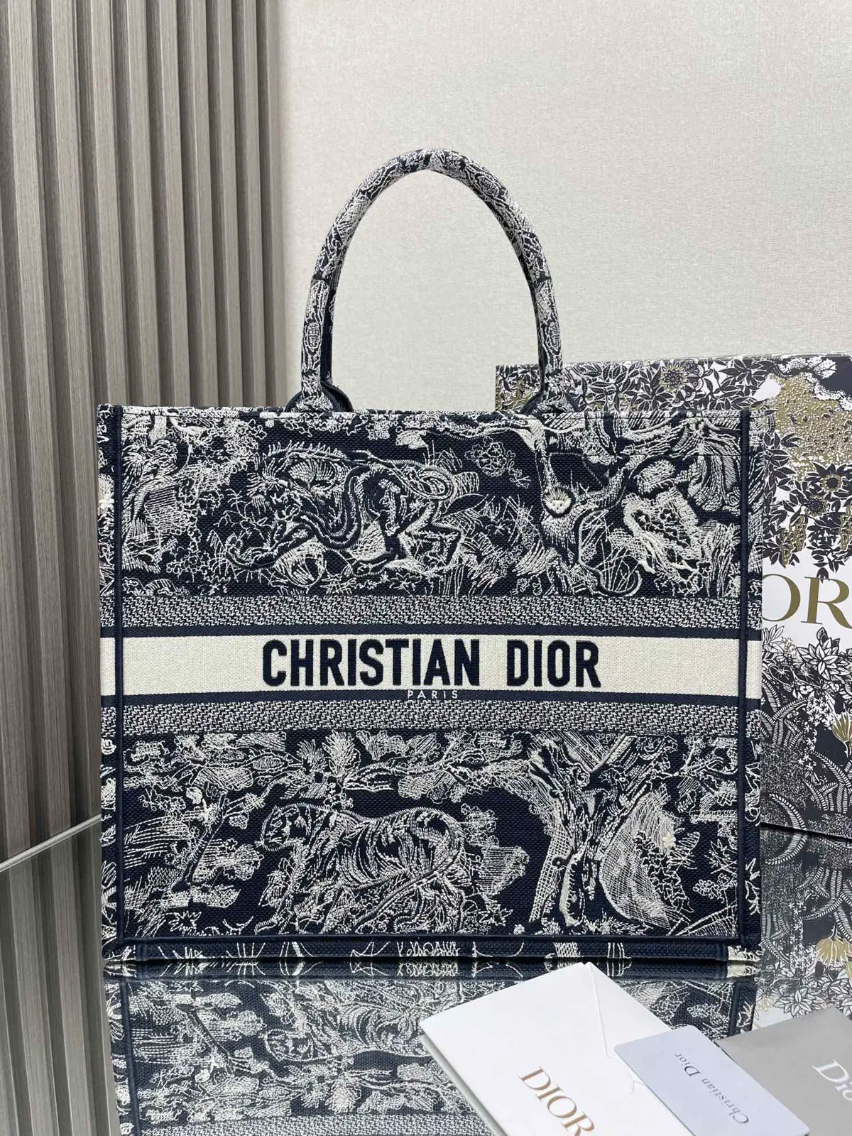 Dior Embroidered Tote Bag image 1