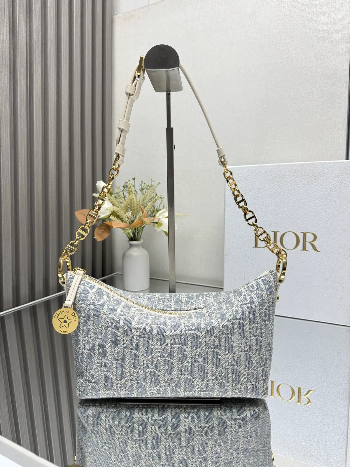 Dior Blue Oblique Star Hobo Shoulder Bag image 1