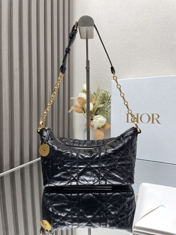 Dior Black Quilted Star Hobo Shoulder Bag image 1