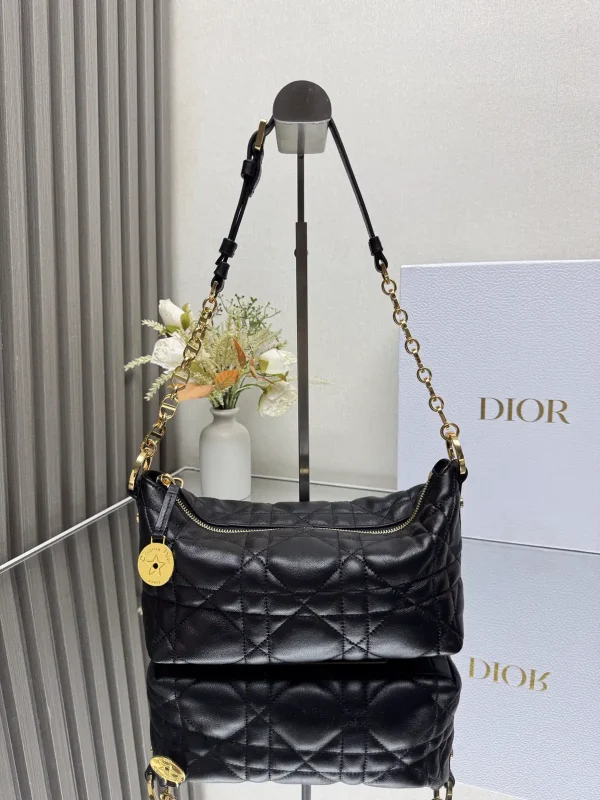 Dior Black Quilted Star Hobo Shoulder Bag image 1
